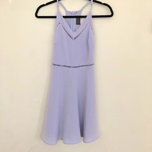 ASTR Sheer Inset Fit & Flare Dress | XS | Lilac